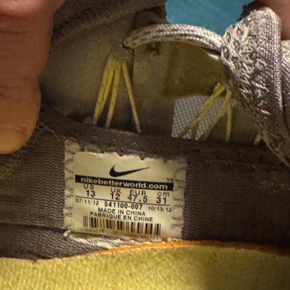 Nike Gray and Yellow Sneakers - Picture 2 of 2